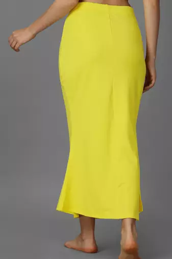 yellow blended saree shapewear with mermaid cut design