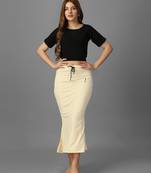 Women 4 way lycra stretchable mermaid fit saree shapewear petticoat with drawstring