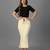 Women 4 way lycra stretchable mermaid fit saree shapewear petticoat with drawstring