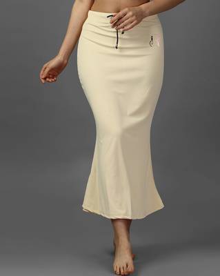 beige lycra blend saree shapewear with mermaid fit 2