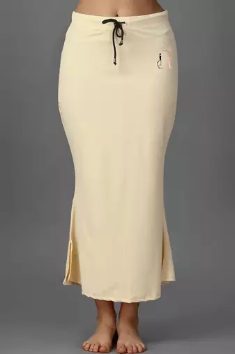 beige lycra blend saree shapewear with mermaid fit