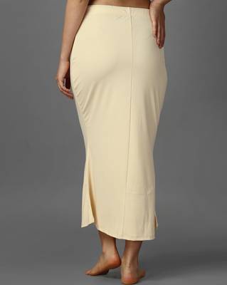 beige lycra blend saree shapewear with mermaid fit 5