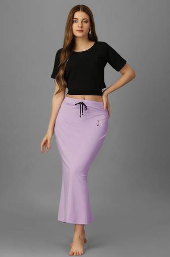 lavender blended saree shapewear with mermaid cut design