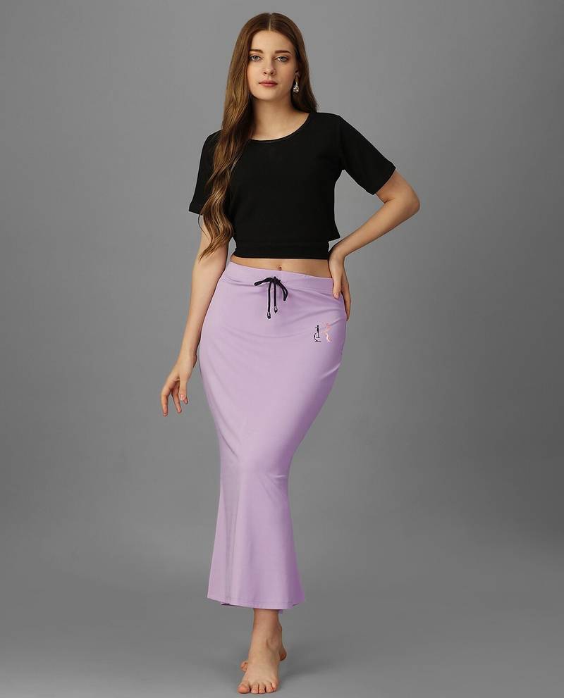 Women 4 way lycra stretchable mermaid fit saree shapewear petticoat with drawstring