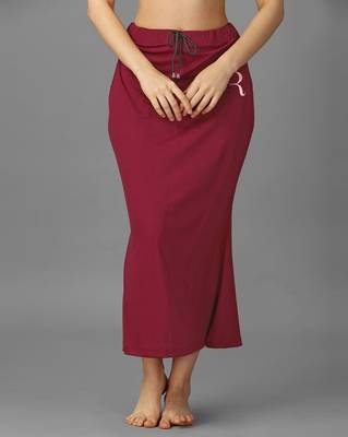 maroon lycra blend saree shapewear with mermaid fit 2