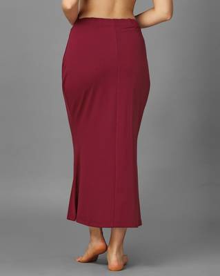 maroon lycra blend saree shapewear with mermaid fit 5