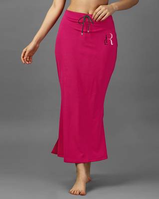 pink lycra blend saree shapewear with mermaid fit 2
