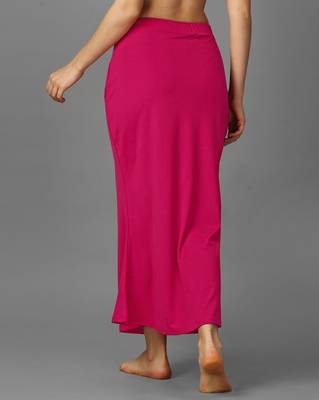 pink lycra blend saree shapewear with mermaid fit 4