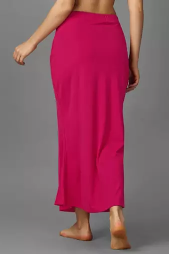 pink lycra blend saree shapewear with mermaid fit