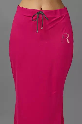pink lycra blend saree shapewear with mermaid fit