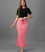 Women 4 way lycra stretchable mermaid fit saree shapewear petticoat with drawstring