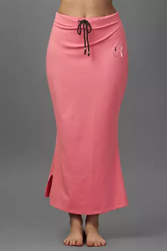 peach lycra blend saree shapewear with mermaid fit