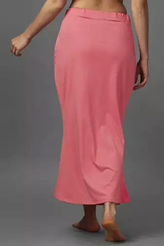 peach lycra blend saree shapewear with mermaid fit