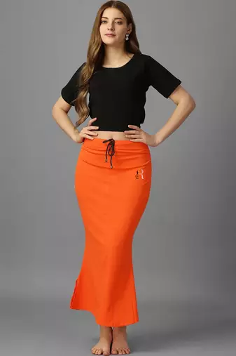 orange blended saree shapewear with mermaid cut design
