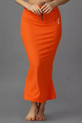 orange blended saree shapewear with mermaid cut design