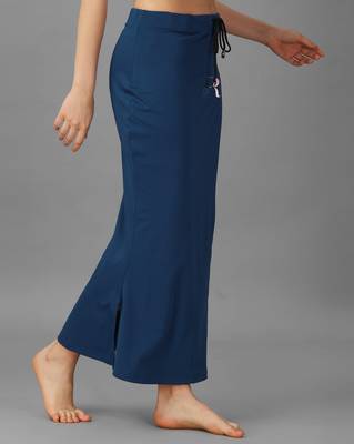 blue lycra blend saree shapewear with mermaid fit 3