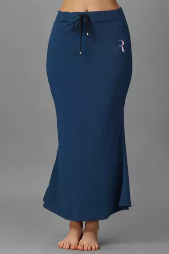 blue lycra blend saree shapewear with mermaid fit