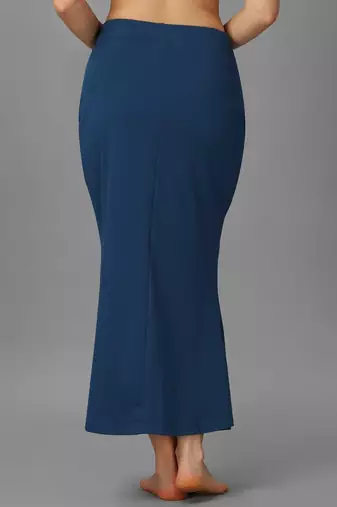 blue lycra blend saree shapewear with mermaid fit