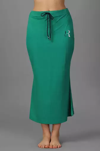 green lycra blend saree shapewear with mermaid fit