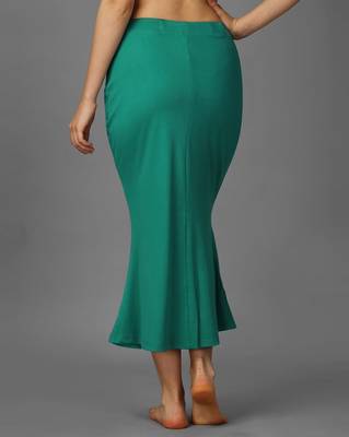 green lycra blend saree shapewear with mermaid fit 5