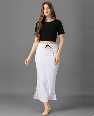 white blended saree shapewear with drawstring closure 1