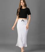 Women 4 way lycra stretchable mermaid fit saree shapewear petticoat with drawstring