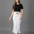Women 4 way lycra stretchable mermaid fit saree shapewear petticoat with drawstring