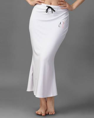white blended saree shapewear with drawstring closure 2