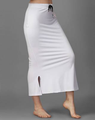 white blended saree shapewear with drawstring closure 3