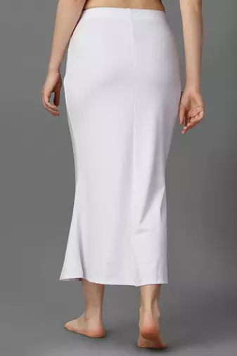 white blended saree shapewear with drawstring closure