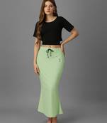 green lycra blend saree petticoat with stretch finish