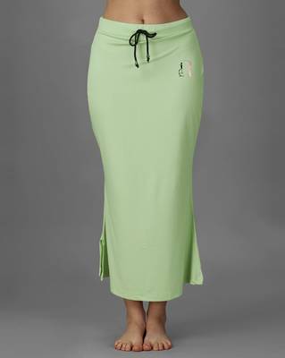 green lycra blend saree petticoat with stretch finish 4