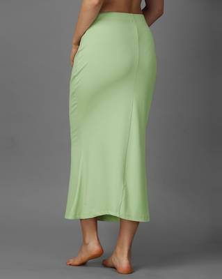 green lycra blend saree petticoat with stretch finish 5