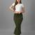 Women 4 way lycra stretchable mermaid fit saree shapewear petticoat with drawstring