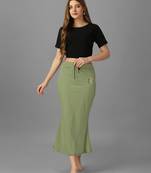 Women 4 way lycra stretchable mermaid fit saree shapewear petticoat with drawstring