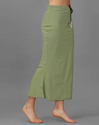 green lycra saree shapewear skirt with mermaid cut 3
