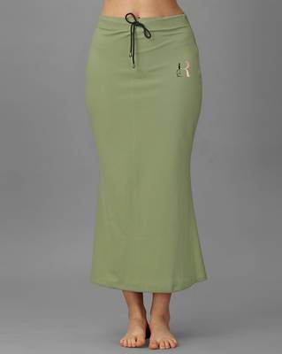 green lycra saree shapewear skirt with mermaid cut 4