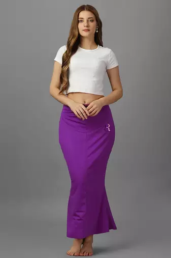 purple lycra saree shapewear skirt with mermaid cut