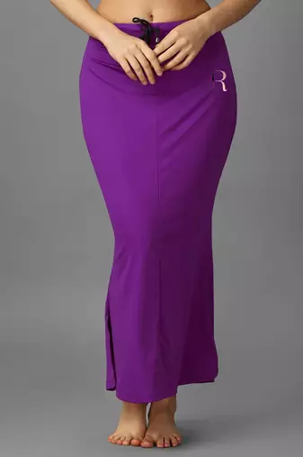 purple lycra saree shapewear skirt with mermaid cut