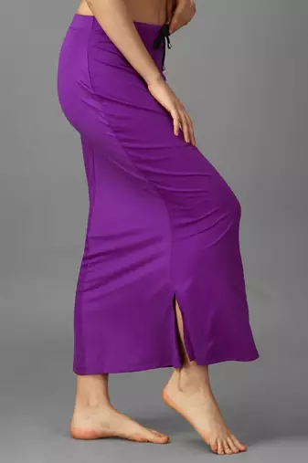 purple lycra saree shapewear skirt with mermaid cut