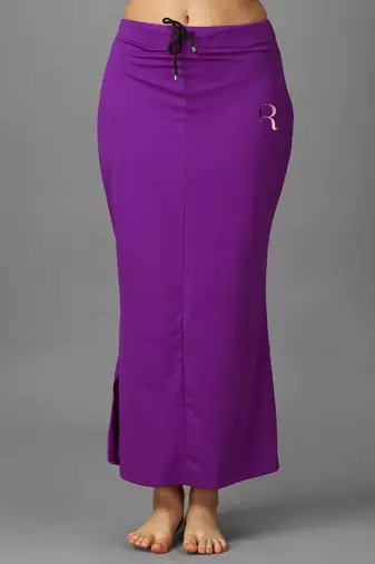 purple lycra saree shapewear skirt with mermaid cut