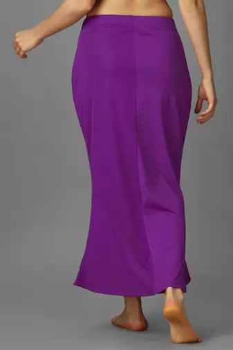 purple lycra saree shapewear skirt with mermaid cut