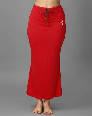red lycra blend saree petticoat with fish cut style 4