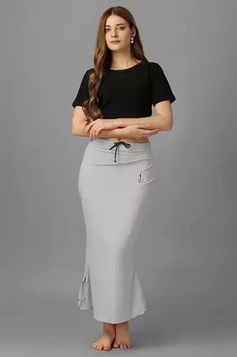silver blended saree shapewear skirt with mermaid cut