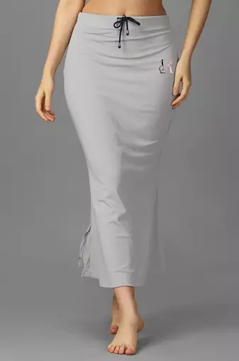 silver blended saree shapewear skirt with mermaid cut