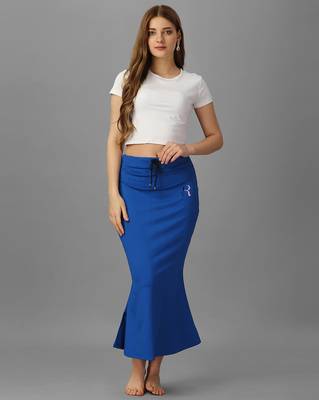 blue lycra saree shapewear skirt with fish cut style 1