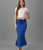 blue lycra saree shapewear skirt with fish cut style
