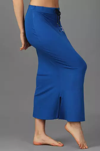 blue lycra saree shapewear skirt with fish cut style