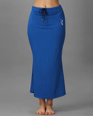 blue lycra saree shapewear skirt with fish cut style 4