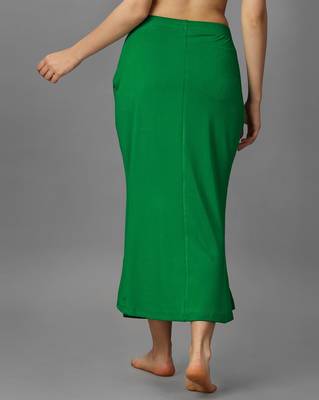 green lycra blend saree petticoat with mermaid cut 5